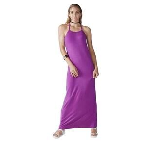 Fabletics‎ Purple Sleeveless Maxi Length Halter Neckline Casual Dress Medium